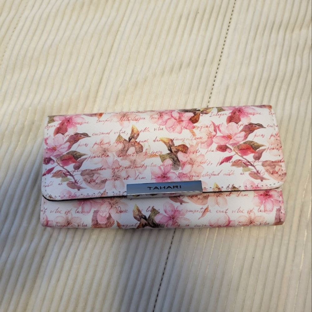 Tahari White and Pink Floral Women's Wallet